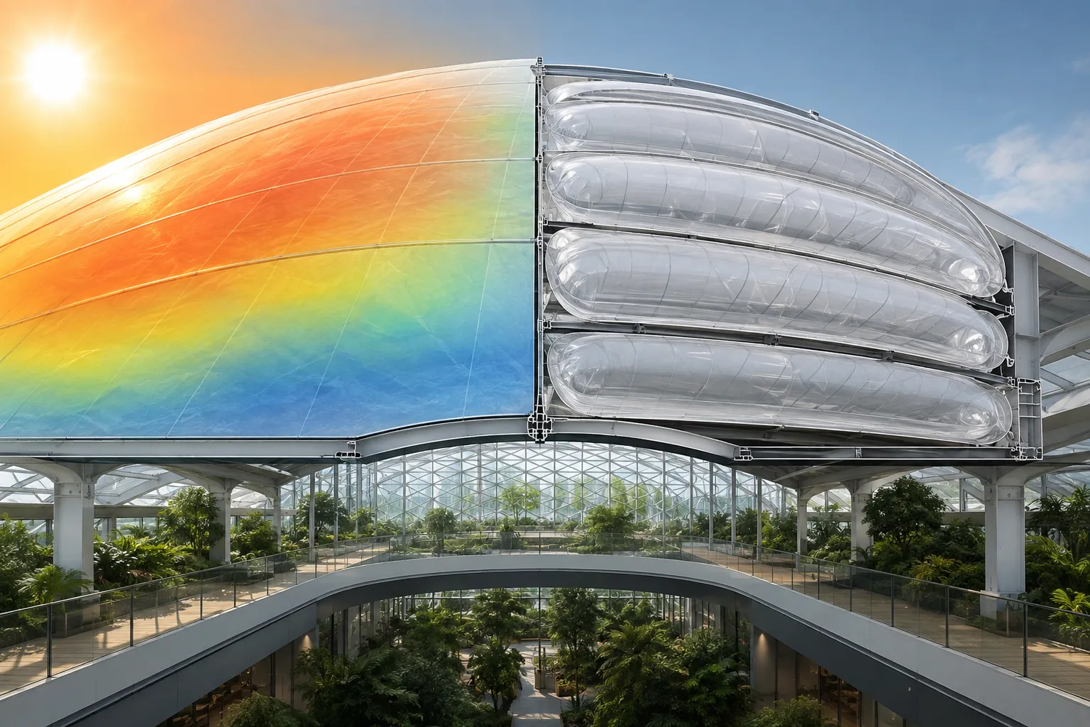 Chiếu sáng mặt dựng ETFE: Khai thác độ xuyên sáng của vật liệu Chiếu sáng mặt dựng ETFE: Khai thác độ xuyên sáng của vật liệu