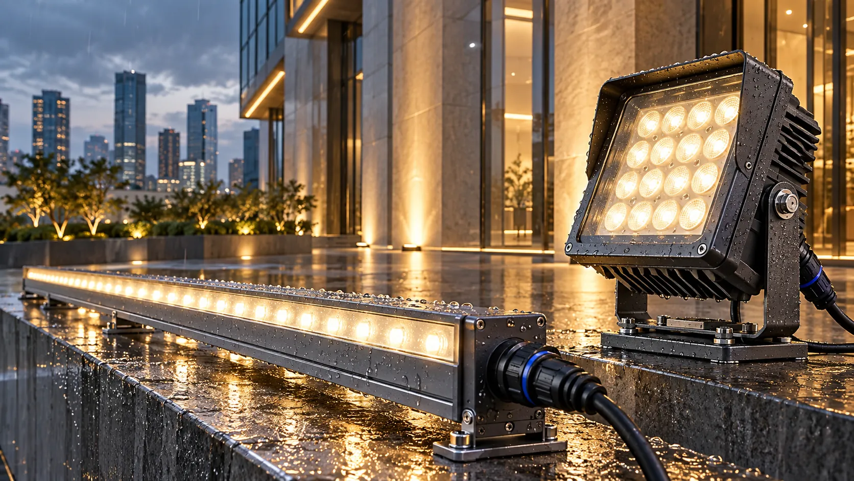 Đèn LED ngoài trời IP66 phù hợp với điều kiện nào?